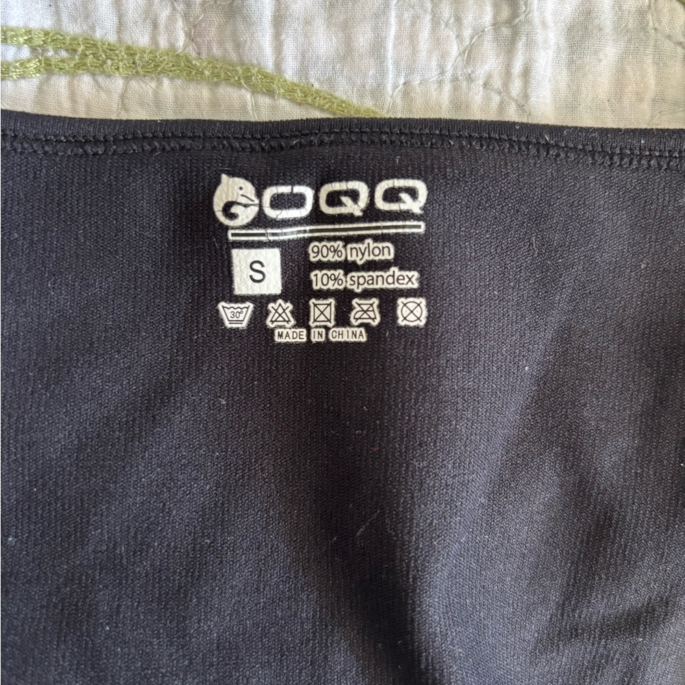 COOQQ Black Nylon Spandex Top